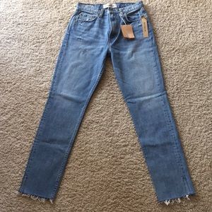 Reformation high waist Julia cigarette slit jean